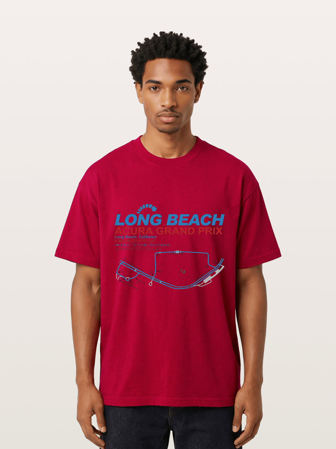 Long Beach Grand Prix Map Gildan T-shirt