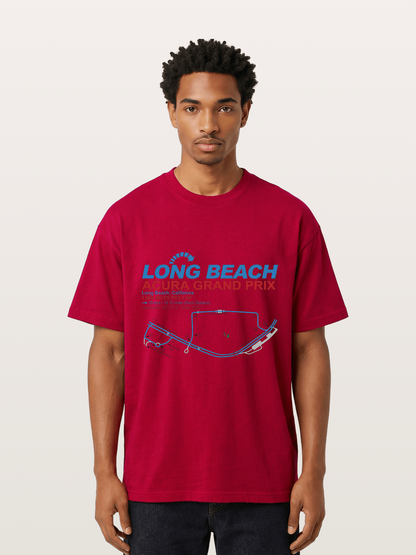 Long Beach Grand Prix Map Gildan T-shirt