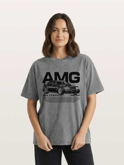 AMG 190E EVO Racing Car Art Washed T-shirt