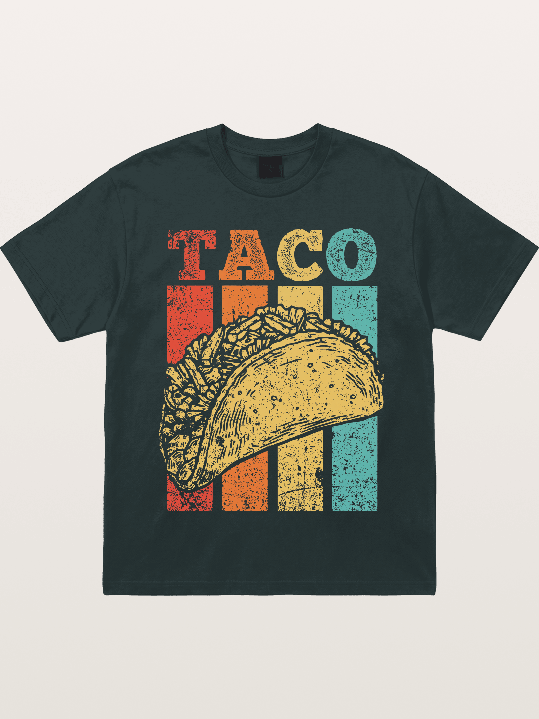 Vintage Taco Retro Stripes Food Gildan T-shirt
