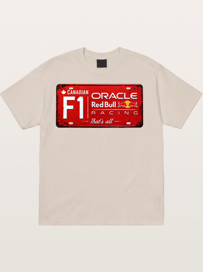 Red Bull F1 Vintage License Plate Cotton T-shirt