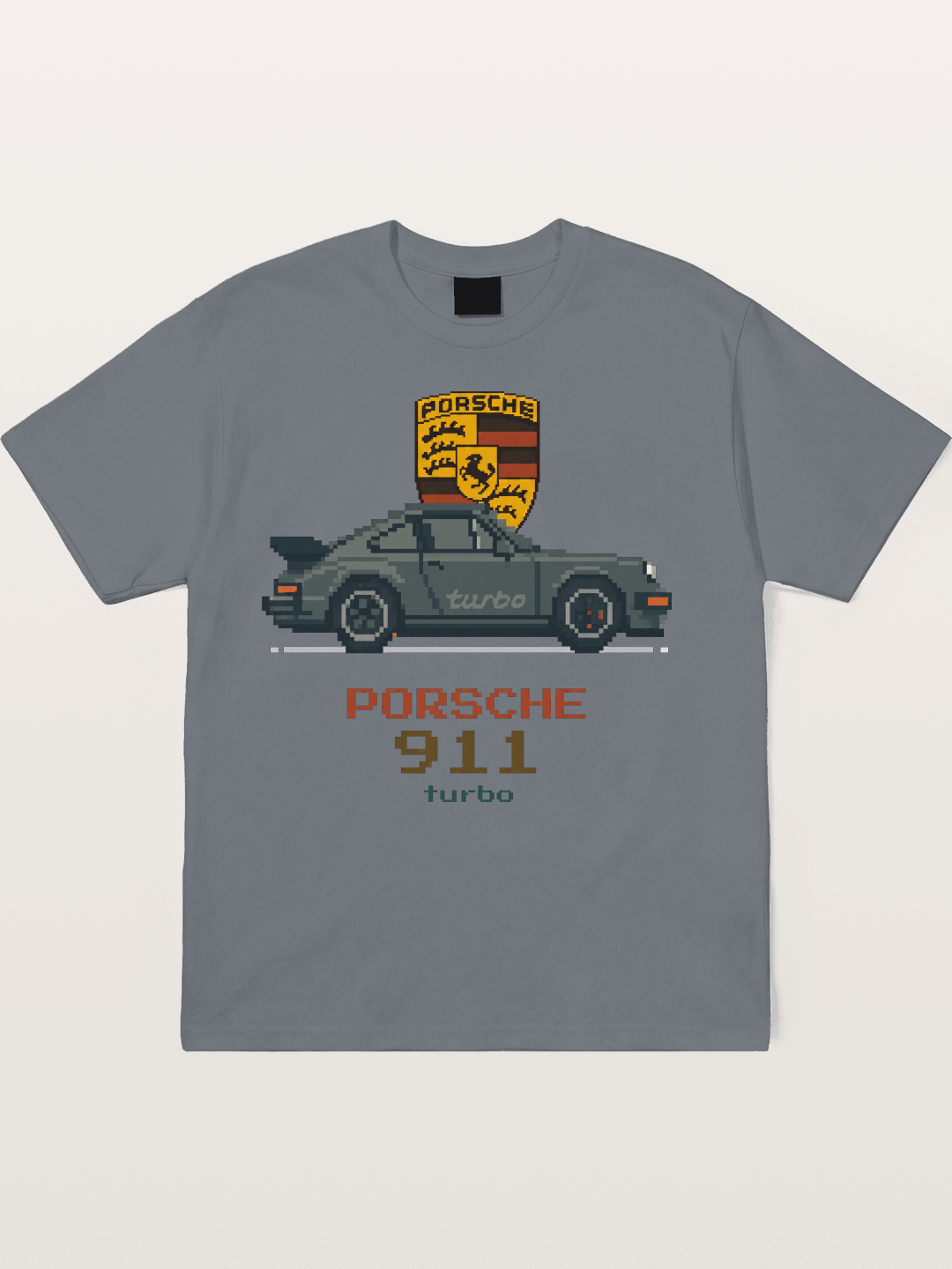 Porsche 911 Turbo Pixel Art Cotton T-shirt