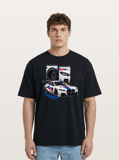 BMW M4 GT Race Car Collage Cotton T-shirt