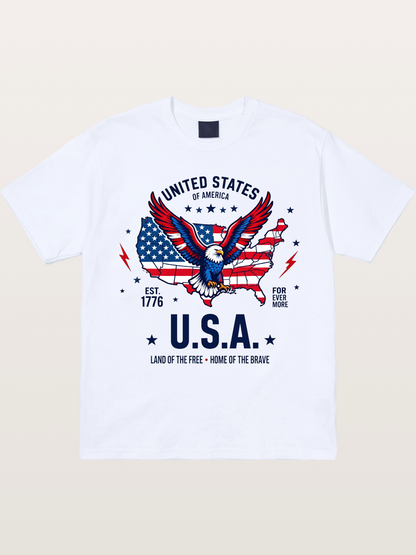 USA Map Eagle Flag Design Gildan T-shirt