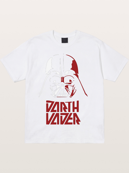 Darth Vader Red White Helmet Cotton T-shirt