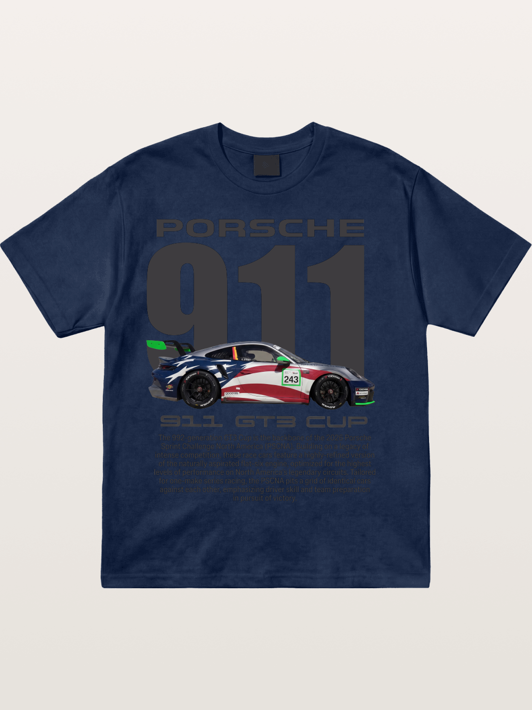 Porsche 911 GT3 Cup American Colors Cotton T-shirt