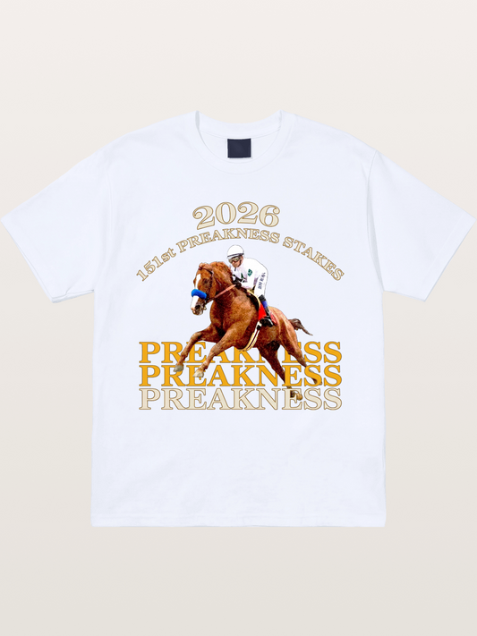 151st Preakness Jockey on Chestnut Horse Gildan T-shirt