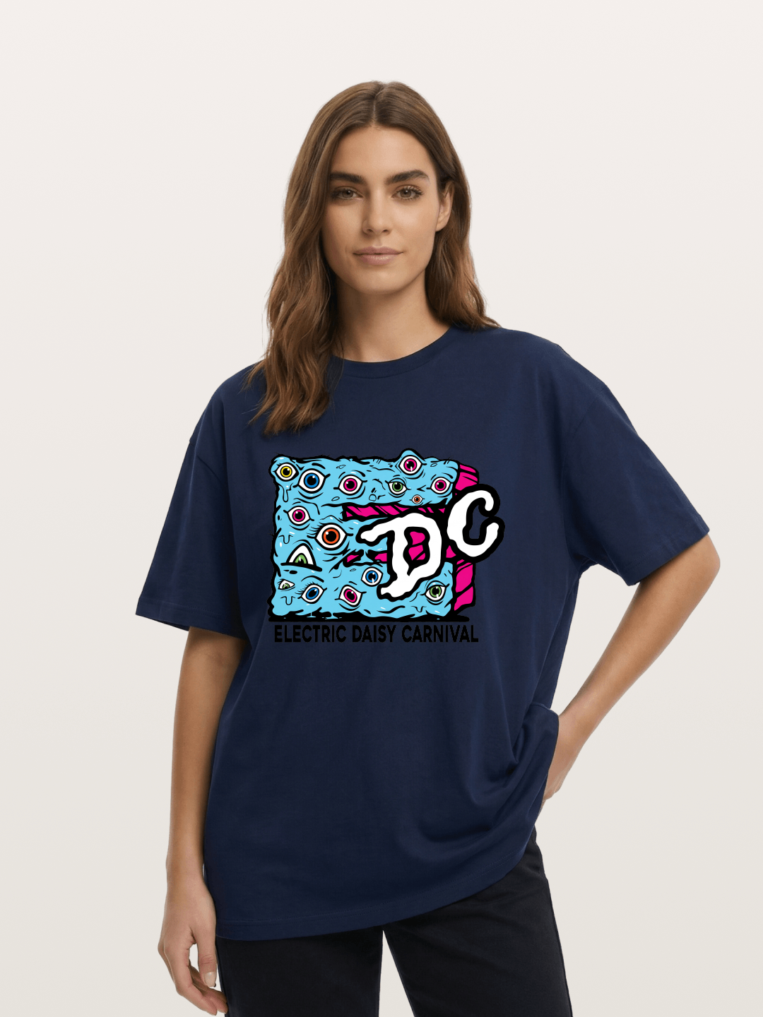 EDC Trippy Eye Daisy Print Cotton T-shirt