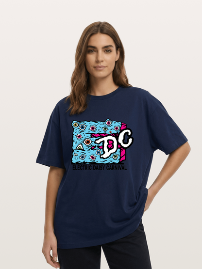 EDC Trippy Eye Daisy Print Cotton T-shirt