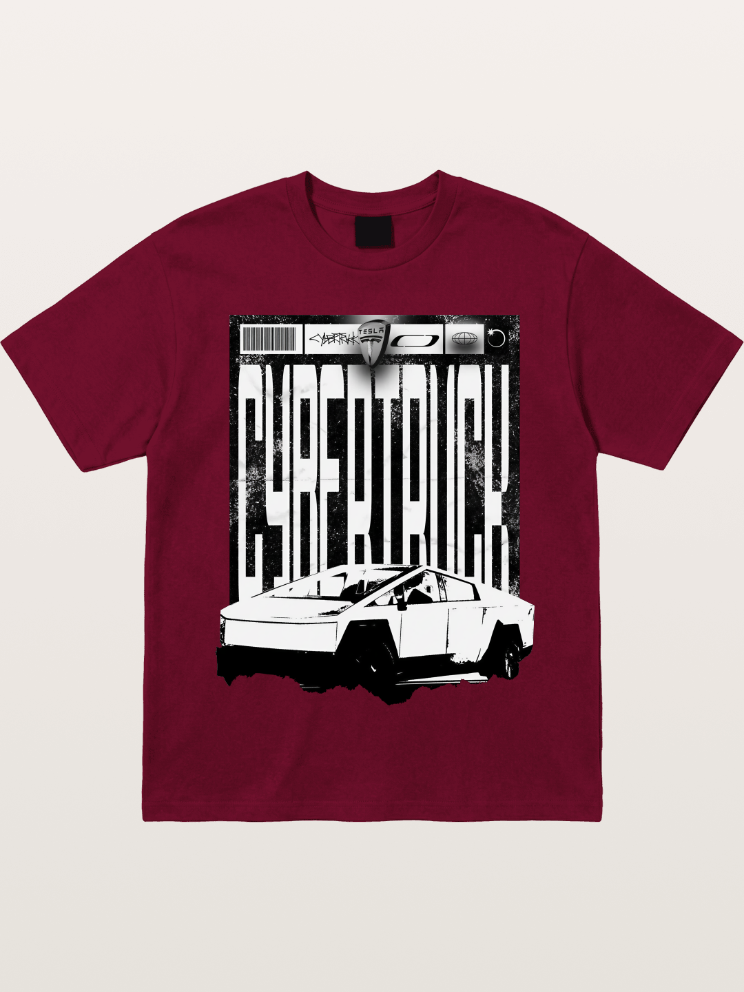 Tesla Cybertruck Glitch Poster Gildan T-shirt