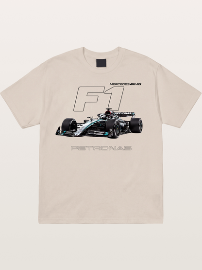 Mercedes F1 Formula Car Print Cotton T-shirt