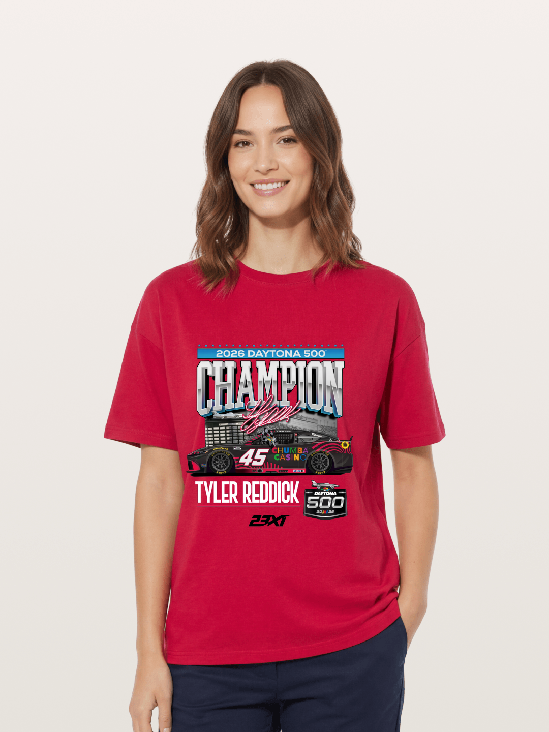 Tyler Reddick Daytona 500 Champion Print Gildan T-shirt