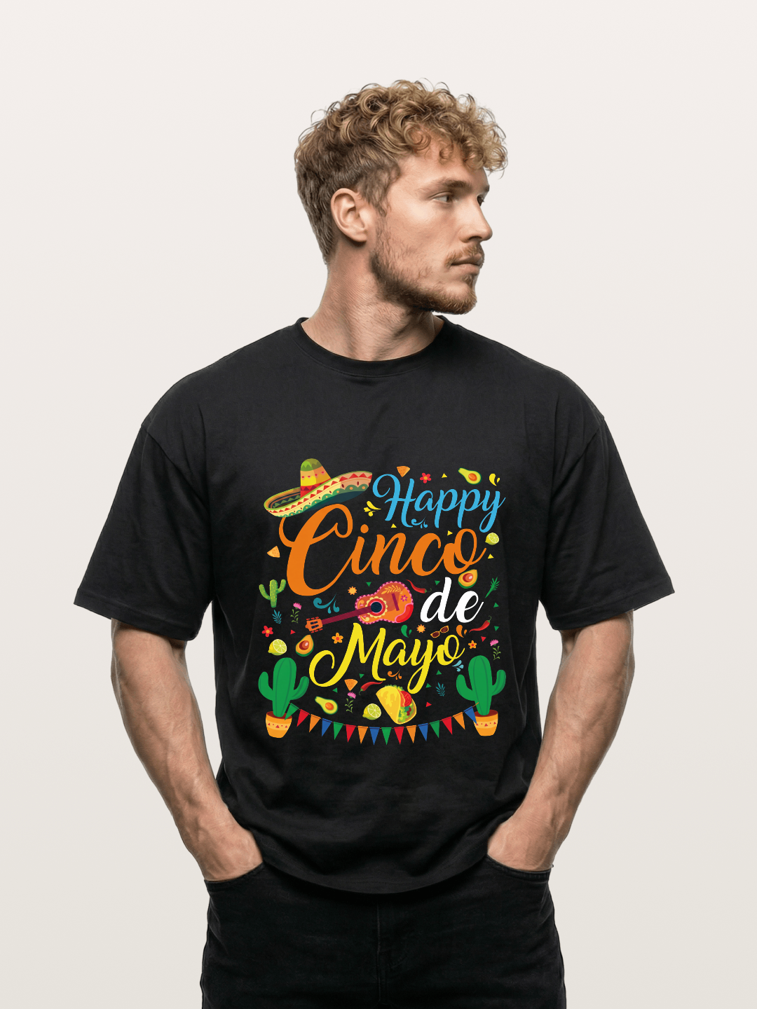 Cinco de Mayo Colorful Festival Design Gildan T-shirt