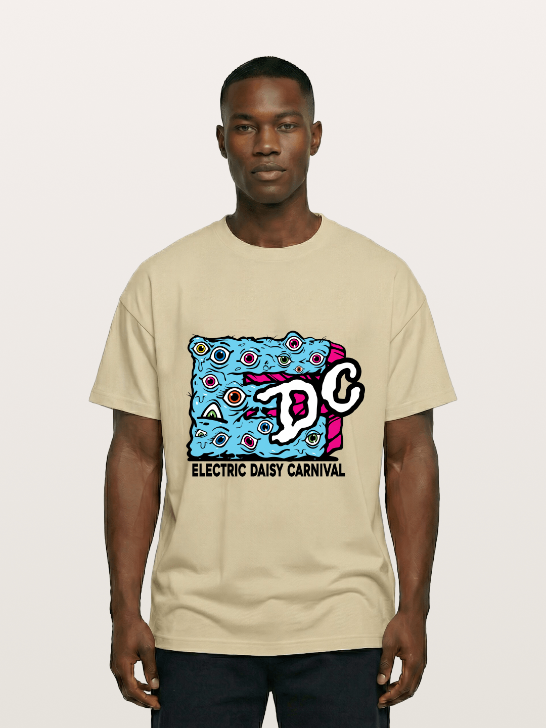 EDC Trippy Eye Daisy Print Gildan T-shirt