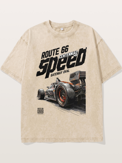 Grunge Speed IndyCar Art Washed T-shirt
