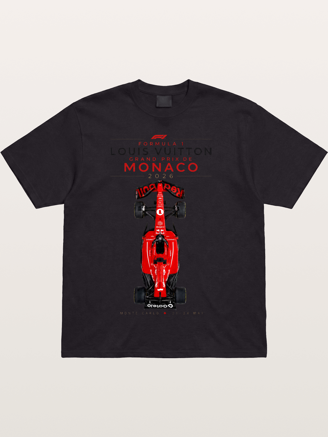 LV Monaco F1 Red Race Car Cotton T-shirt