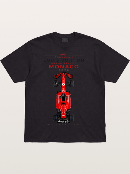 LV Monaco F1 Red Race Car Cotton T-shirt