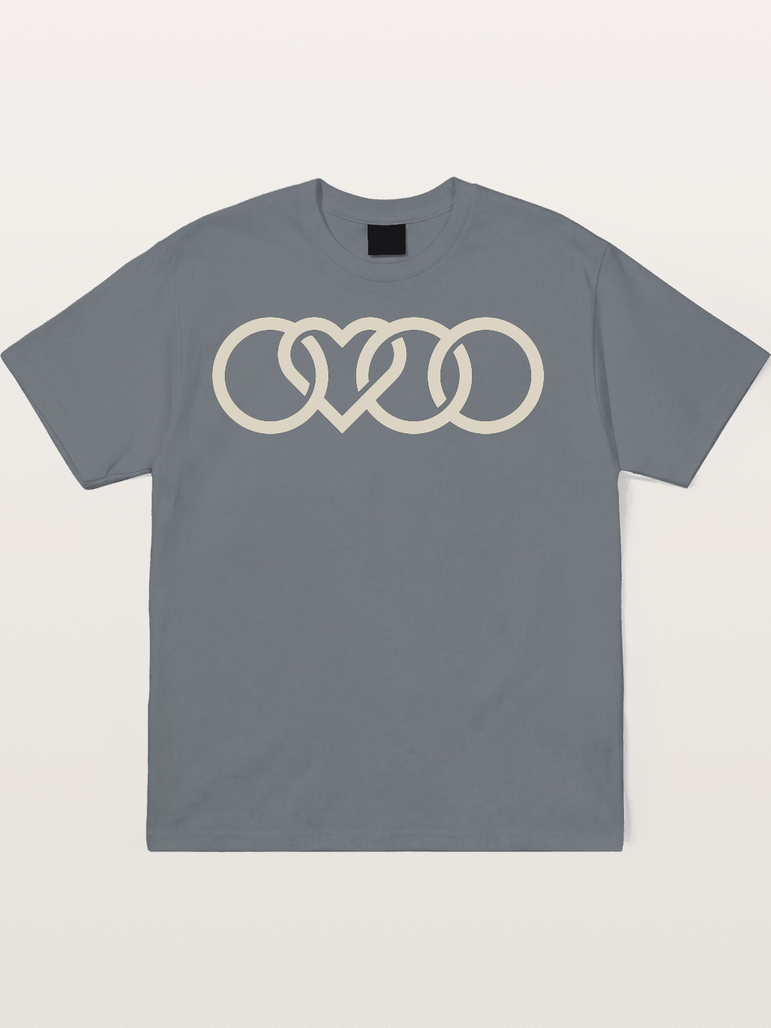 Audi Four Rings Heart Shape Cotton T-shirt
