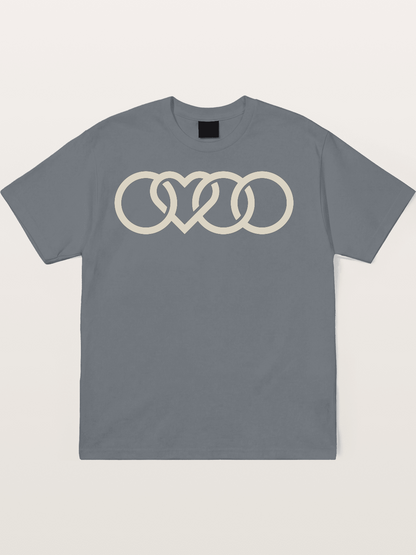 Audi Four Rings Heart Shape Cotton T-shirt