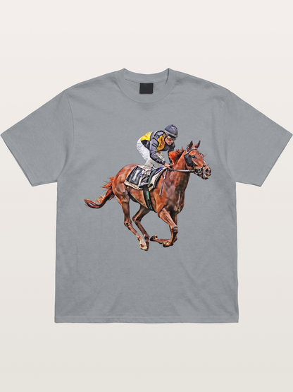 Jockey on Brown Horse Preakness 2026 Gildan T-shirt