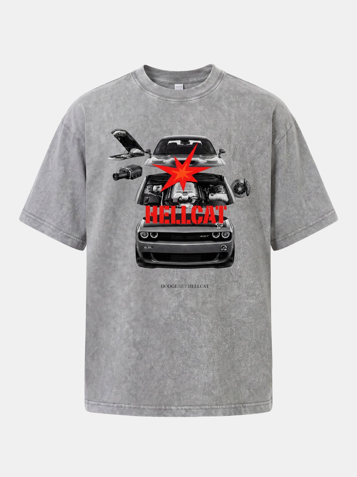 Engine Explode Hellcat Artwork Washed T-shirt
