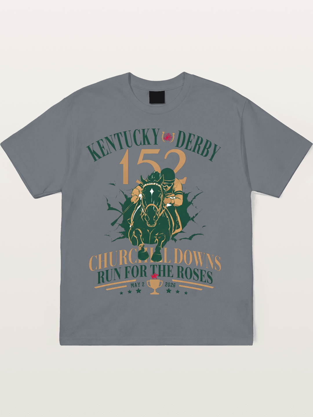 152nd Kentucky Derby Vintage Print Cotton T-shirt