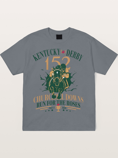 152nd Kentucky Derby Vintage Print Cotton T-shirt