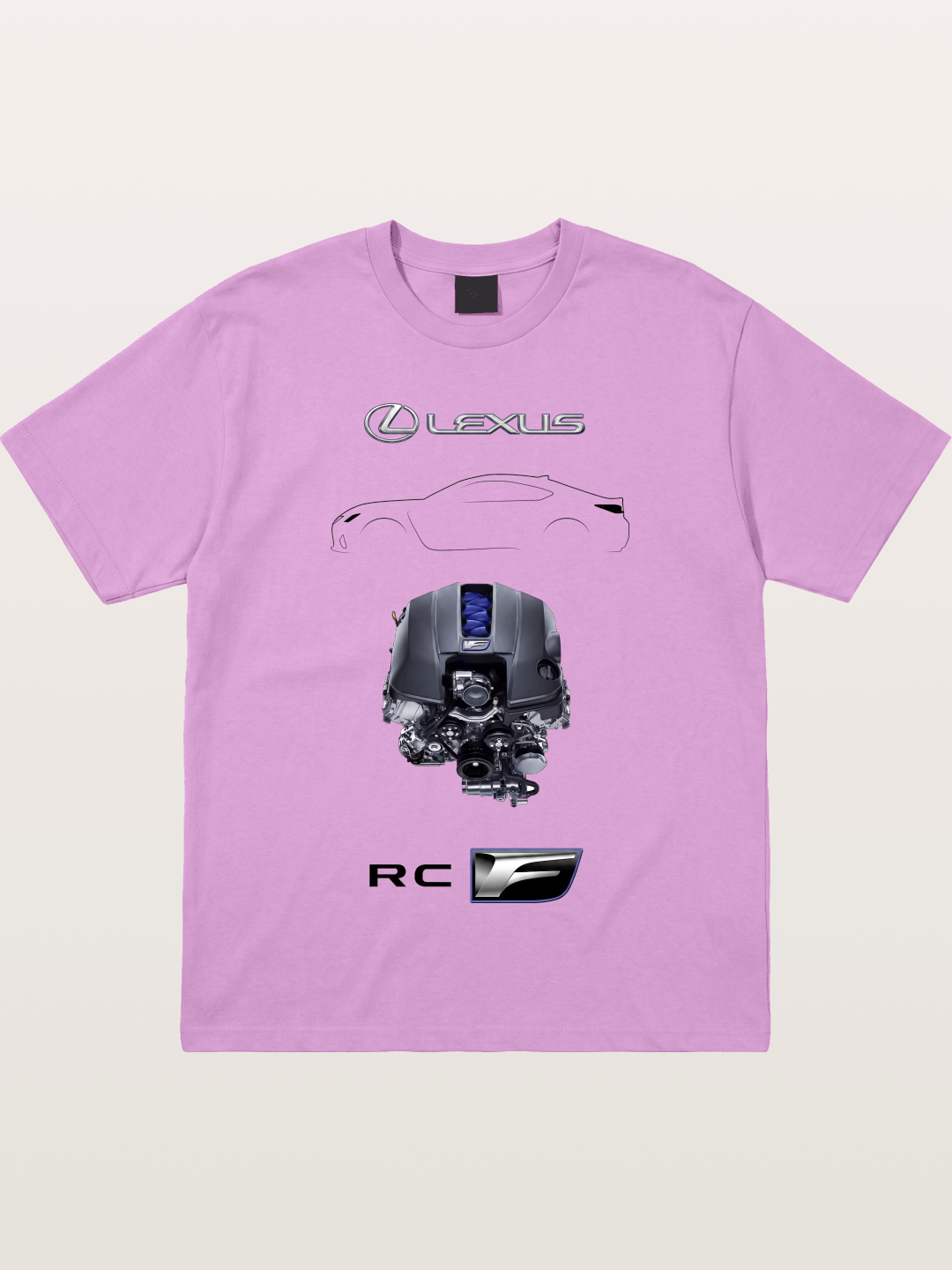 RC F Engine Outline Poster Gildan T-shirt