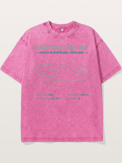 Catalunya GP Track Spec Outline Washed T-shirt