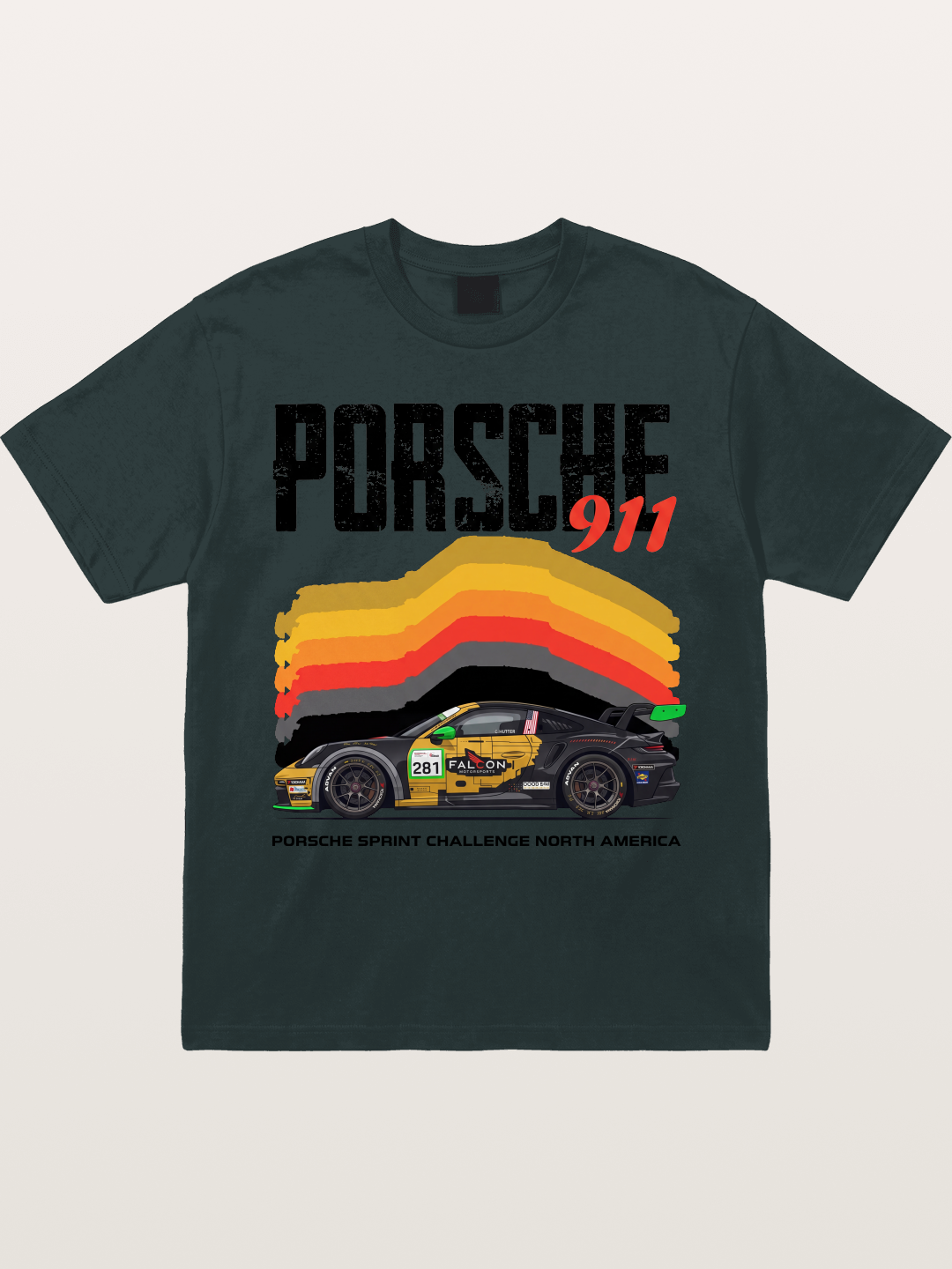 Porsche 911 Sprint Challenge Gradient Gildan T-shirt