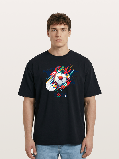 World Cup 2026 Global Flags Print Cotton T-shirt