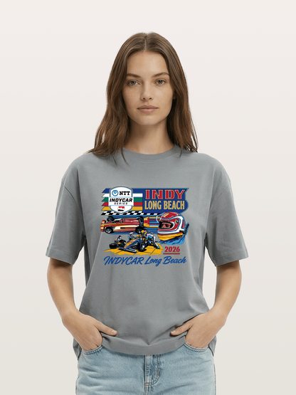 IndyCar Long Beach Vintage Art Gildan T-shirt