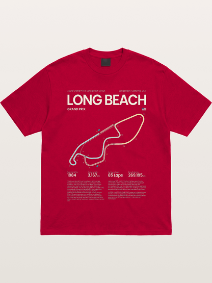 Long Beach GP Circuit Map Gildan T-shirt