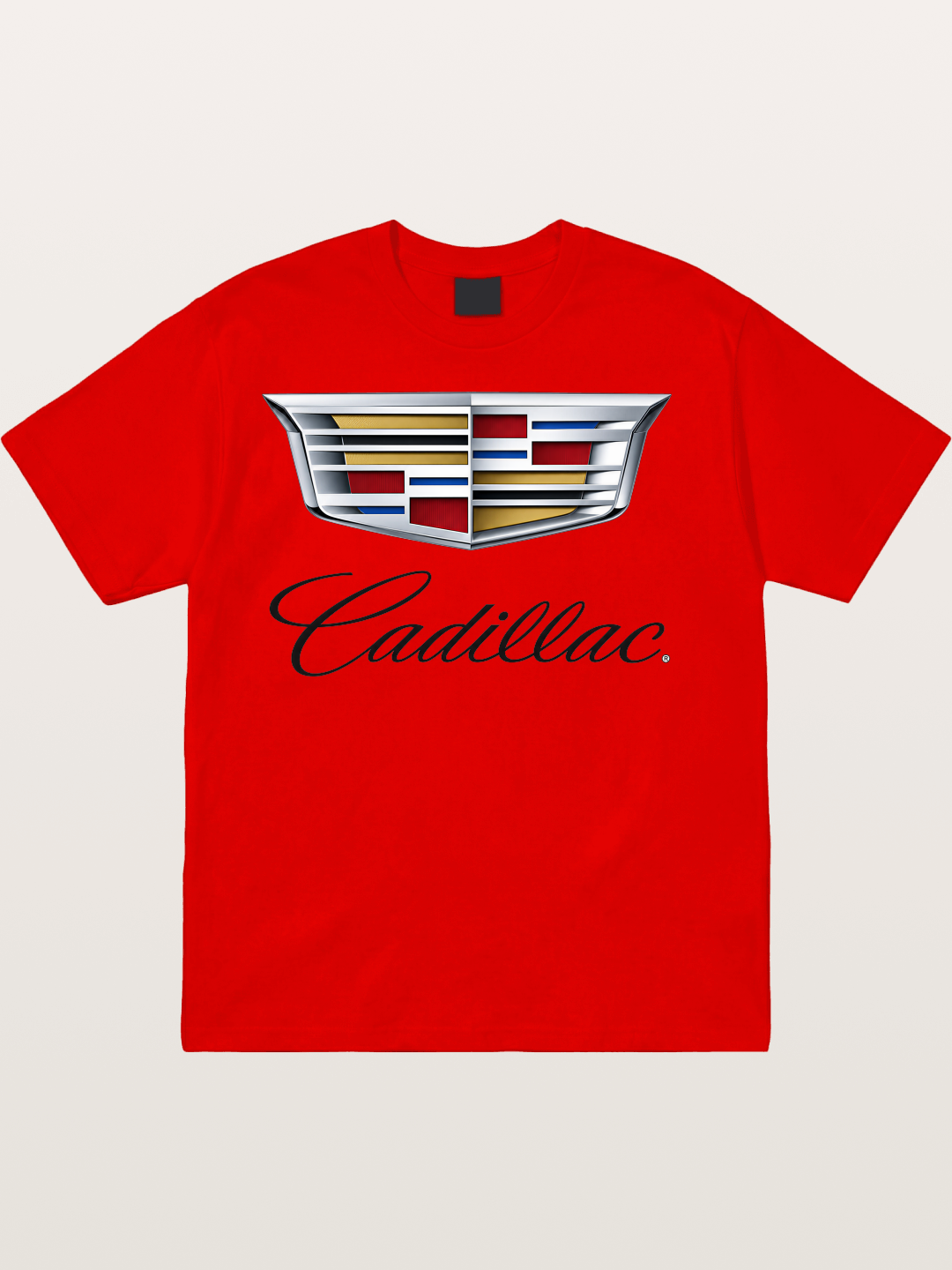 Cadillac Emblem Script Print Cotton T-shirt