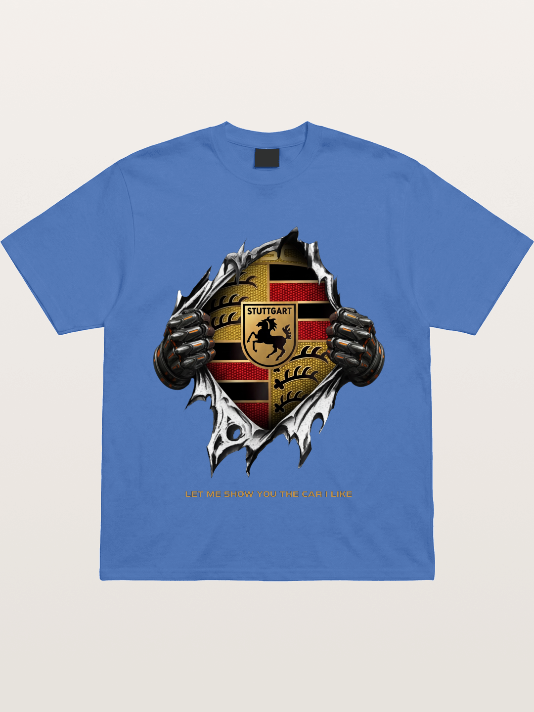 Porsche Crest Tear Through Effect Gildan T-shirt