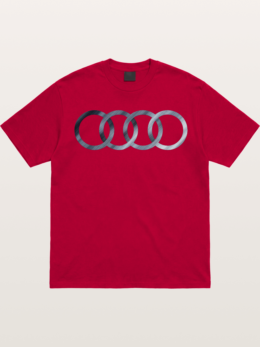 Audi Four Rings Brushed Metal Logo Gildan T-shirt