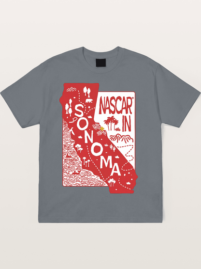 Sonoma Raceway California Outline Cotton T-shirt