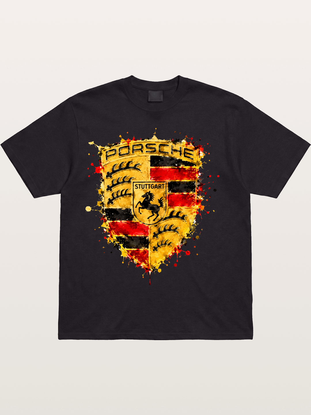 Porsche Splash Crest Design Cotton T-shirt