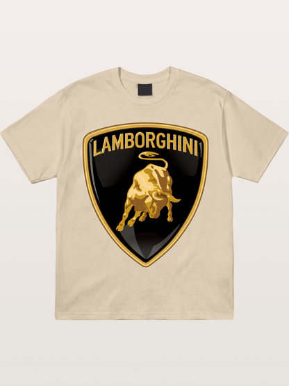Lamborghini Gold Bull Shield Emblem Gildan T-shirt