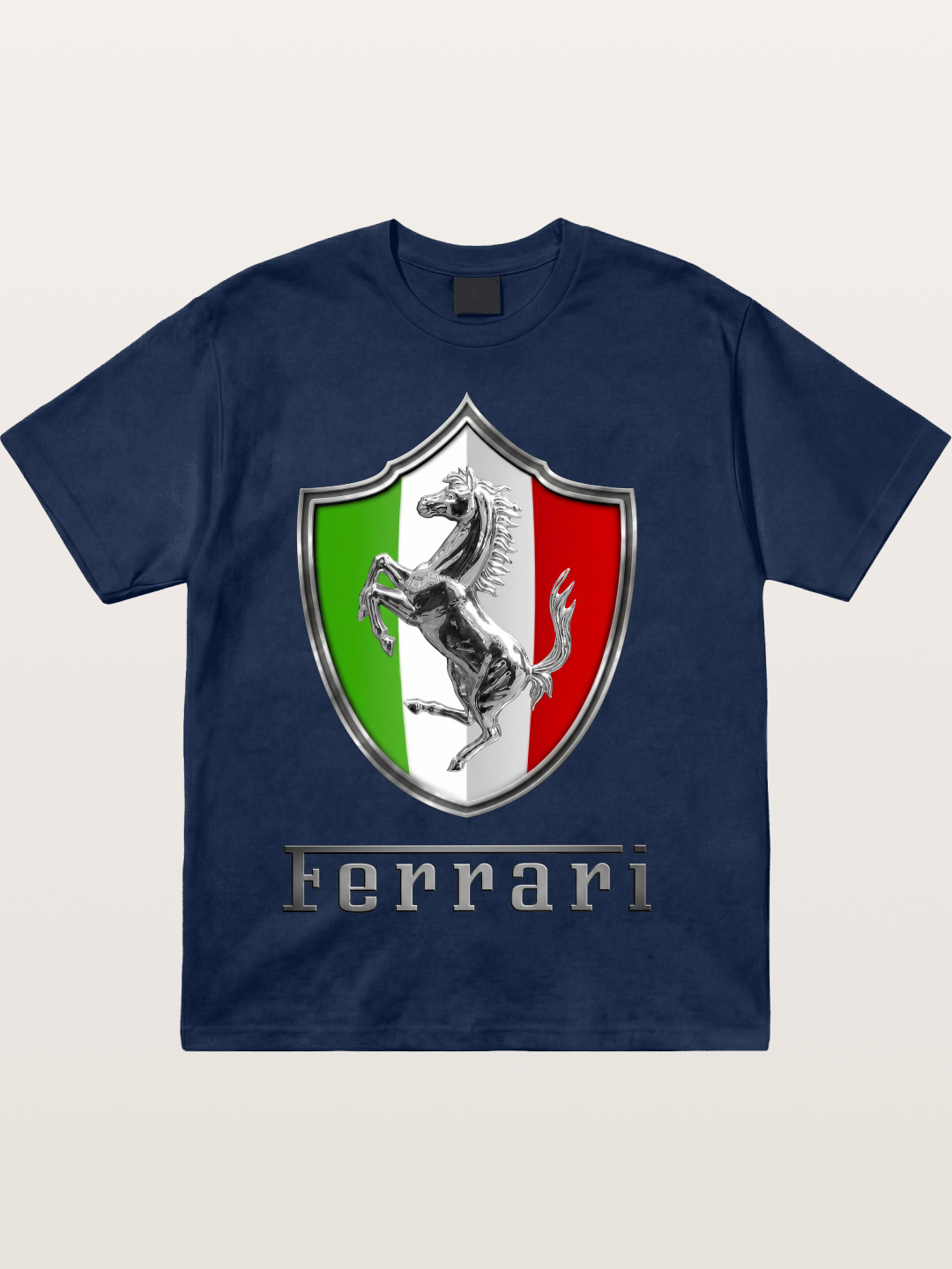 Ferrari Italian Flag Crest Cotton T-shirt