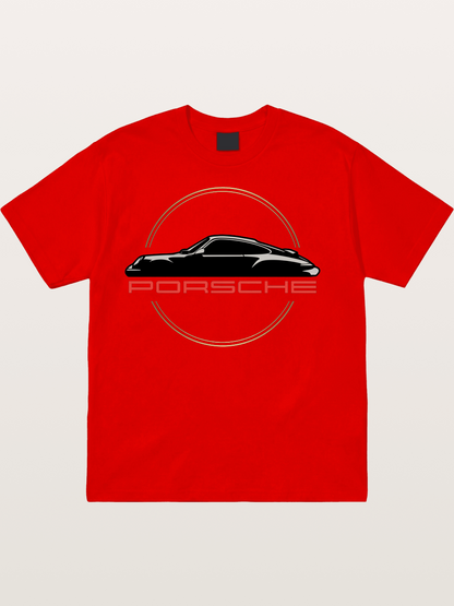 Porsche Silhouette Logo Art Cotton T-shirt