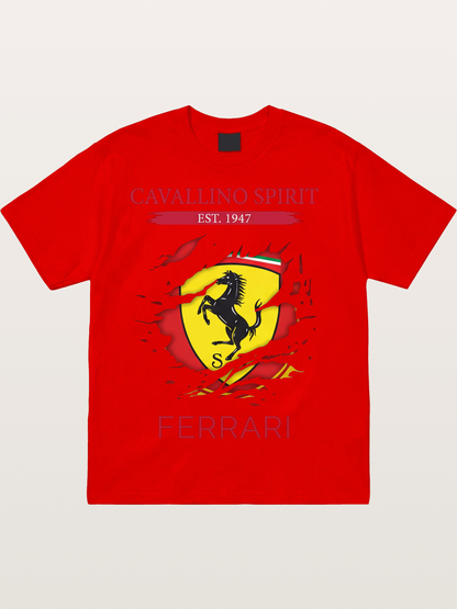 Ferrari 1947 Tear Logo Cotton T-shirt