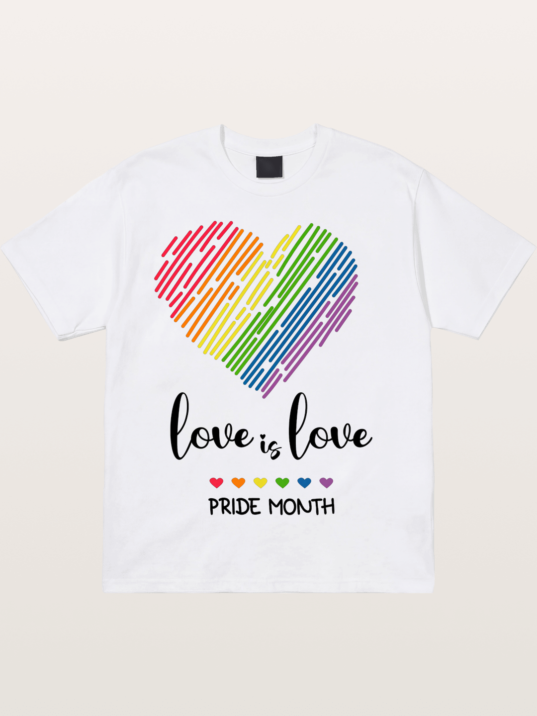 Pride Month Rainbow Heart Cotton T-shirt