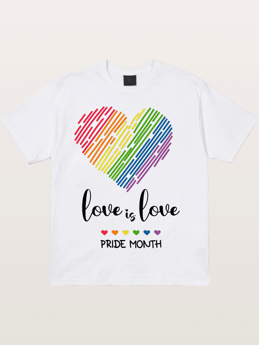Pride Month Rainbow Heart Cotton T-shirt