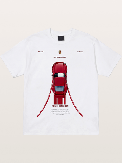 Porsche 911 GT3 RS Top View Cotton T-shirt