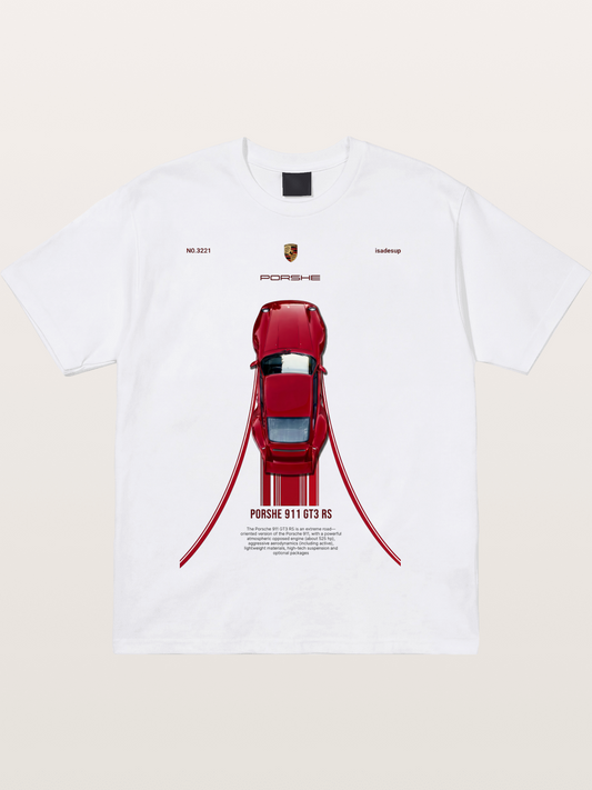Porsche 911 GT3 RS Top View Cotton T-shirt