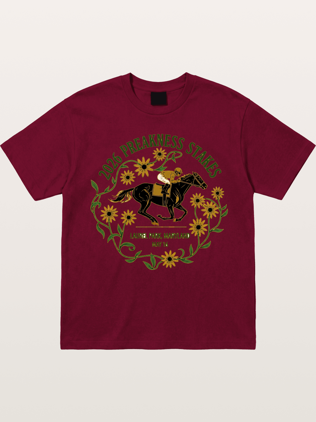 Preakness Stakes Laurel Wreath Badge Gildan T-shirt