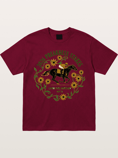 Preakness Stakes Laurel Wreath Badge Gildan T-shirt