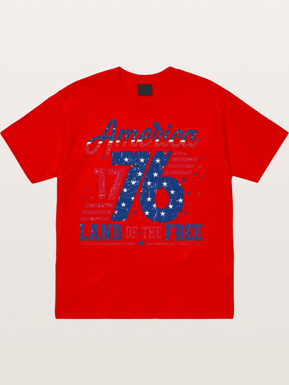 America 1776 Land Of The Free Cotton T-shirt