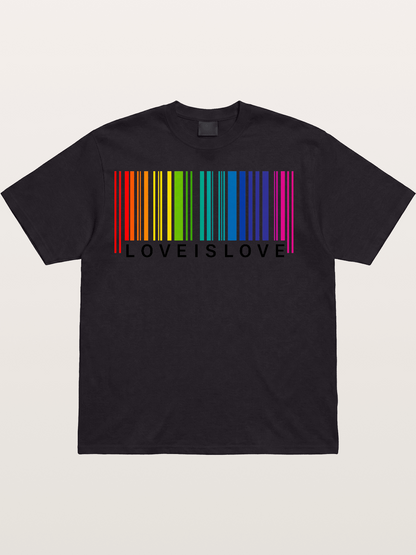 Love Is Love Barcode Style Art Cotton T-shirt